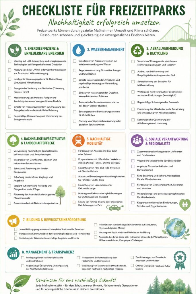 Checkliste für nachhaltige Freizeitparks