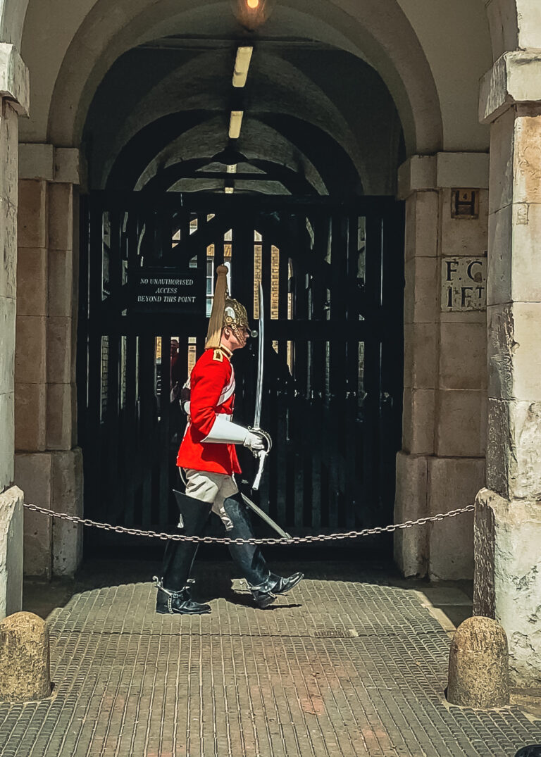 Guard in London, England