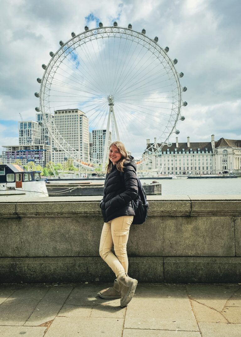Leaftodiscover vor dem London Eye in London, England